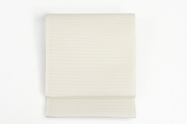 【価格はお問い合わせください】博多織 西村織物 正絹 夏 九寸名古屋帯 単衣用 粗紗八寸 浮遊  アイボリー