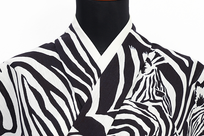 Rumi Rock(ルミロック) 浴衣(ゆかた) ゼブラ 白地に黒