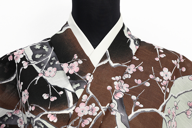 井登美 itomi 浴衣(ゆかた) 優華壇 綿 琳派 雪月花 黒薄紅 ◆男女兼用◆