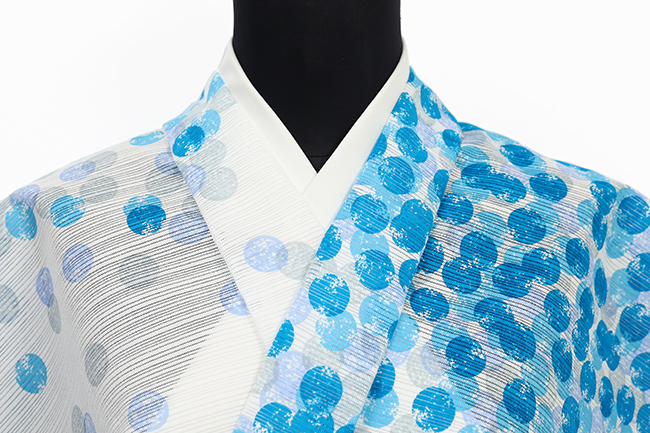 IKS COLLCTION (イクスコレクション）浴衣(ゆかた) 綿  藍モダン 白×青