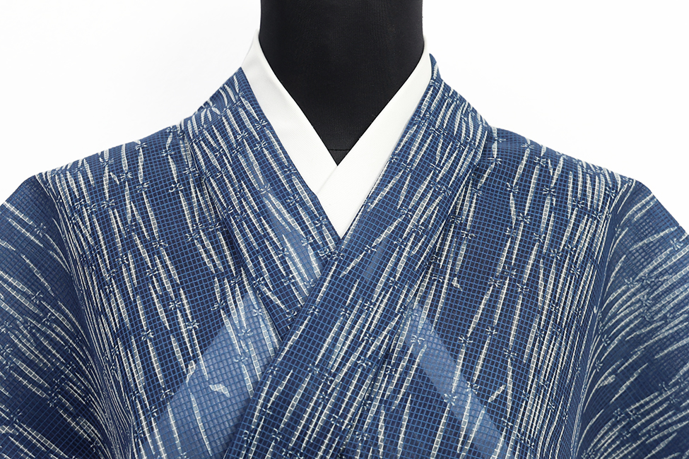 江戸長板 夏着物 絹紅梅 長板染 衣草紙 とくさ 青