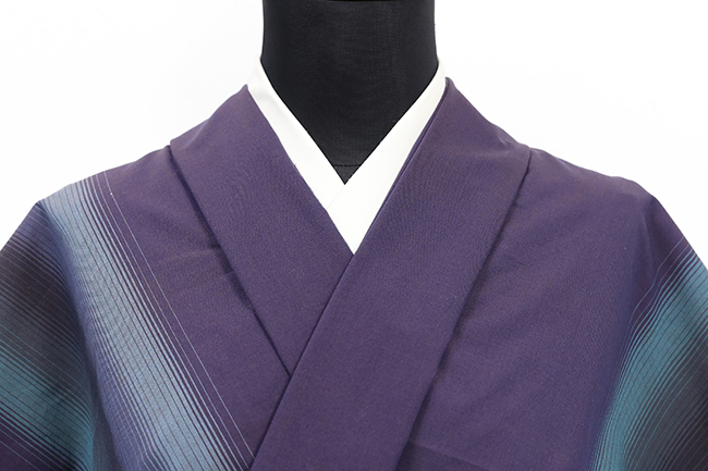 遠州木綿 木綿着物 千織縞 ロクソウ グラデーション 茶