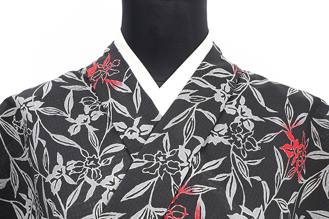 東京都伝統工芸品 井登美 itomi 綿 浴衣(ゆかた) 優華壇 綿紅梅 注染 京更紗 黒