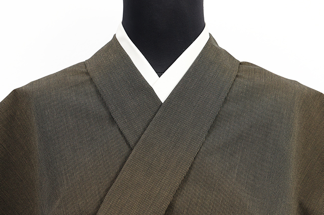 木綿着物 綿さつま 広幅 万筋 ココアブラウン