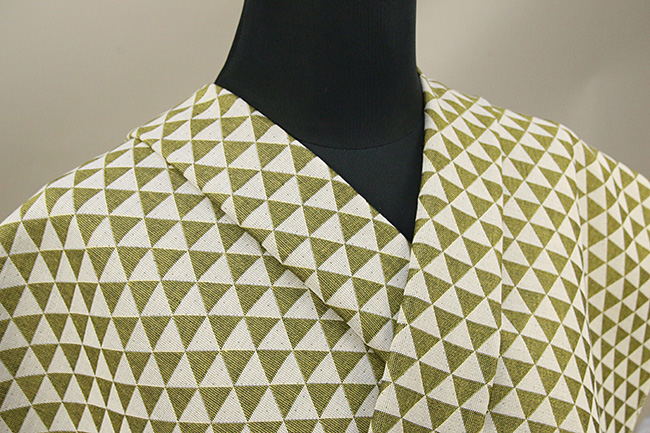 季織苑工房 米織小紋LIGHT 木綿着物 鱗 黄土