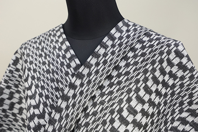 久留米絣 木綿着物 普段着きもの 矢絣 白黒◆女性にオススメ◆