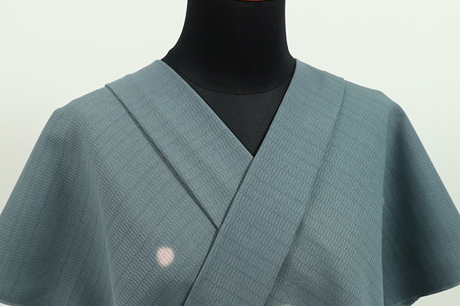 【受注生産品】藤井絞 はごろ木綿 洗える普段着着物 あづまやオリジナル 蛍ぼかし シャドウブルー