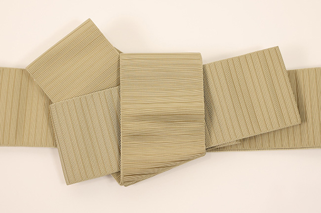 博多織 西村織物 正絹 角帯 悦 ヤスラ段 金茶