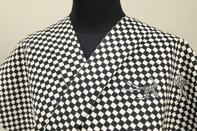 片貝木綿 木綿着物 紺仁工房 普段着きもの 市松 白×黒 ◆女性にオススメ◆
