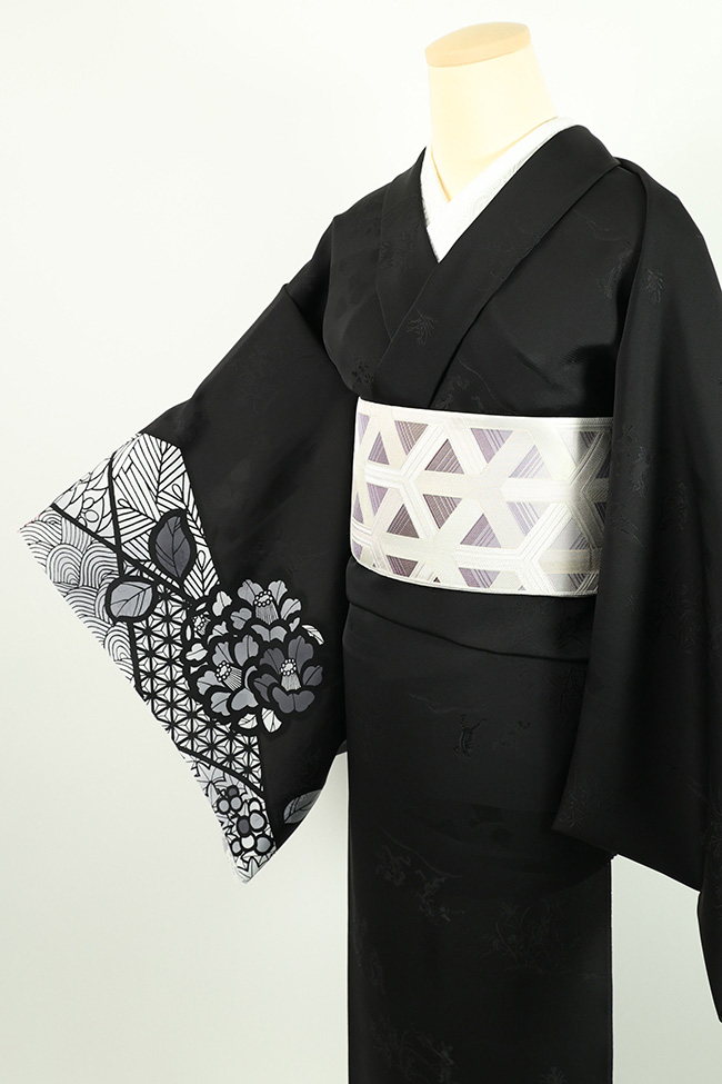 小室庵 muji+PLUS (ムジプラス) 正絹 オーダー仕立て付き 着物or羽織 ステンドグラス モノトーン