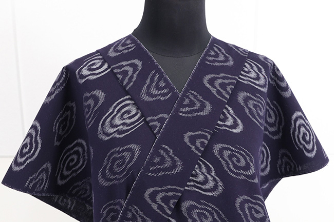 久留米絣 木綿着物 普段着きもの 螺旋 紺 ◆女性にオススメ◆