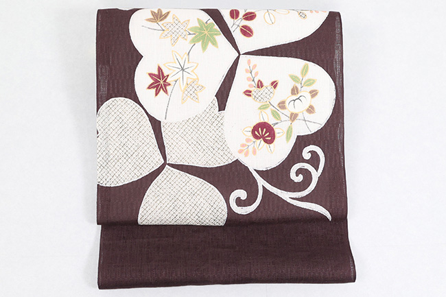 本麻 九寸名古屋帯 夏帯 片喰