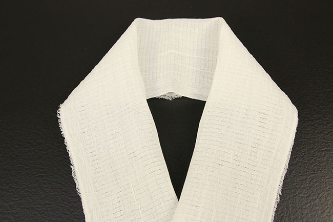 本麻 白絽 半襟 家庭で洗える半衿（はんえり） 新潟県小千谷製