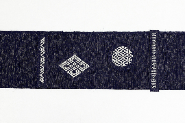 【受注商品】annKoginオリジナル こぎん刺し 半幅帯 丸菱