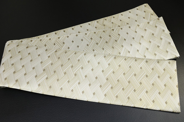 【受注生産】あづまやオリジナル 博多織 西村織物 正絹 半幅帯 佐賀錦 網代