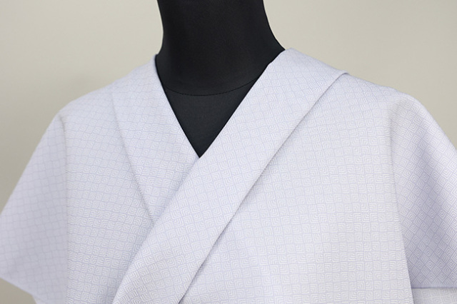 【受注生産品】ワタマサタマサ 洗える正絹お召し着尺 ala elle（アラ・エル）  組若松 薄紫