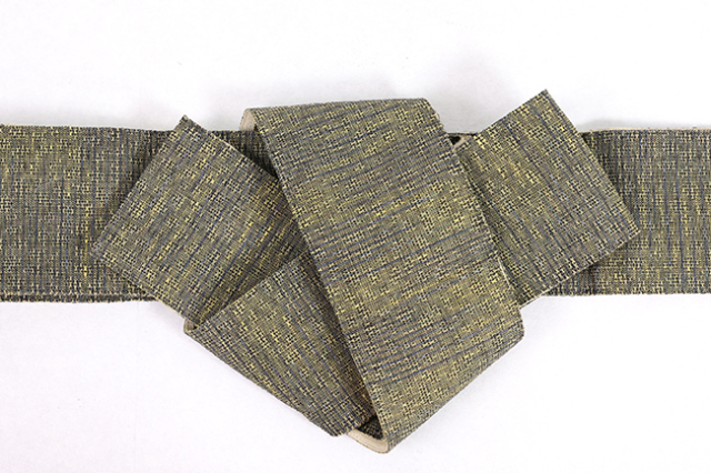 本麻 両面角帯 夏帯 緑