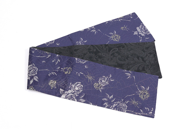 2036.リバーシブル 斬新 蜘蛛の巣 薔薇と蝶 袋帯 両面全通柄 正絹 着物 2036.リバーシブル 斬新 蜘蛛の巣 薔薇と蝶 袋帯 両面全通柄 正絹 着物