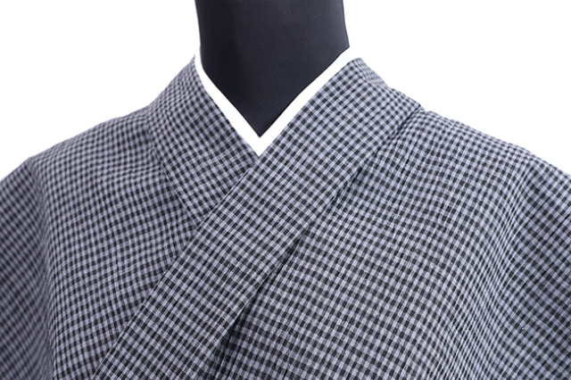 近江縮　チェック　本麻 近江縮チェック本麻