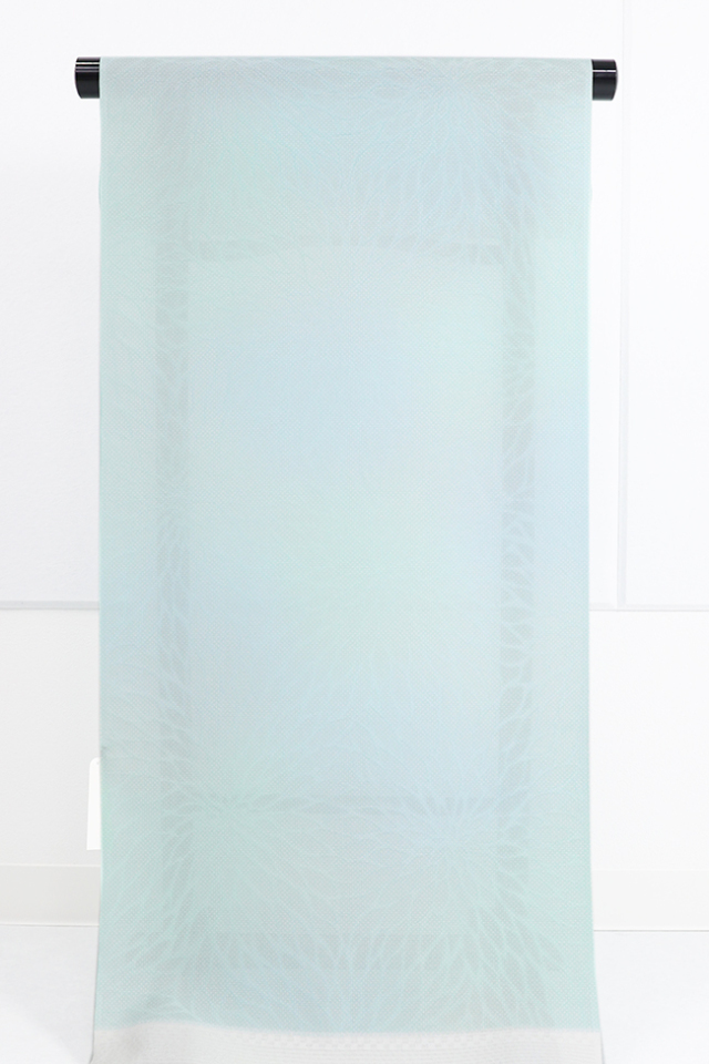 正絹 紋紗 着物 羽織  菊 青緑