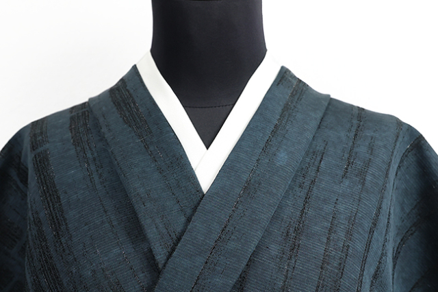【価格はお問い合わせください】誉田屋源兵衛 着物 お召し 大麻布 「麻世妙」 二人静 浄妙竹 深緑×黒