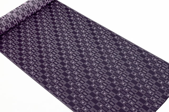 正絹 長襦袢 広幅 男女兼用 ワイン柄 紫