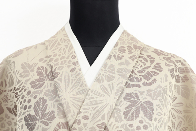 小室庵 正絹 お召し ステンドグラス モカ