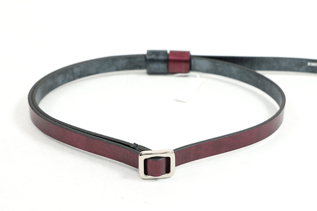 【受注商品】カレンブロッソ 帯締めベルト リバーシブル 琳派シルバー レザー RSマットブラック×RSワインレッド No.12