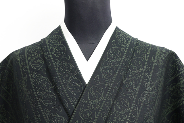 Kimono Factory nono 木綿着物 GRITTER （グリッター） 平和 黒×緑