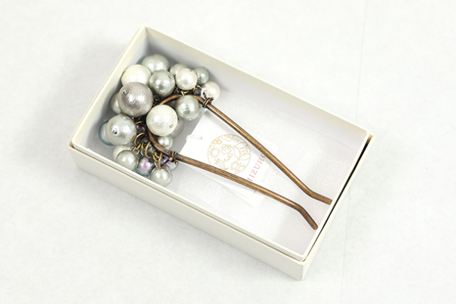 MIZUHO ミズホ ボリュームかんざし シルバー×薄紫