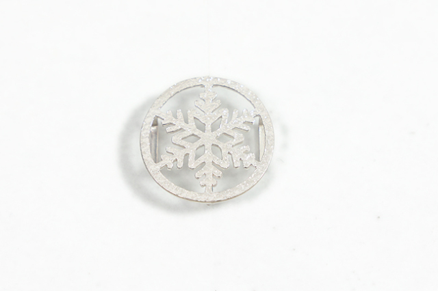 騎西屋 帯留め 彫金 雪結晶 銀