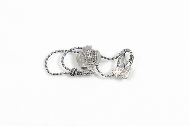 騎西屋 帯留め 彫金 打出の小槌 銀