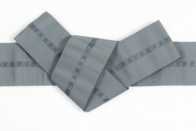 博多織 西村織物 正絹 角帯 悦 ヤスラ献上 濃灰色