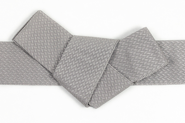 米沢織 近賢織物 角帯  あづま 灰色