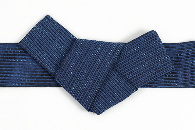 米沢織 近賢織物 角帯 流星 青