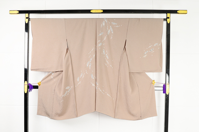 藤井絞り 正絹 絵羽 羽織 笹流水 ベージュ