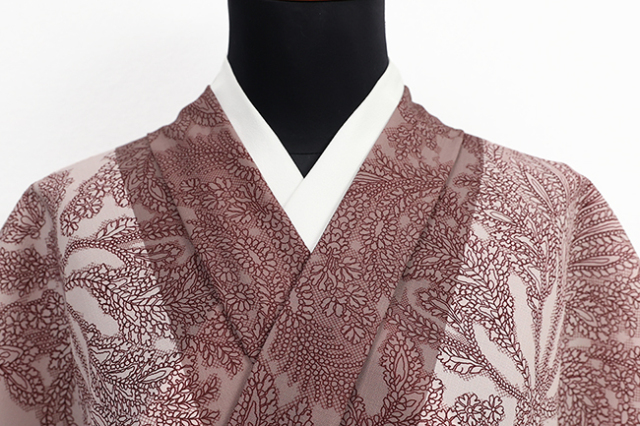 【受注商品】小室庵 セオα 着物 更紗 モカ