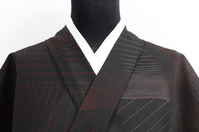 【受注商品】小室庵 セオα 着物 プリズム ブラック/レッド