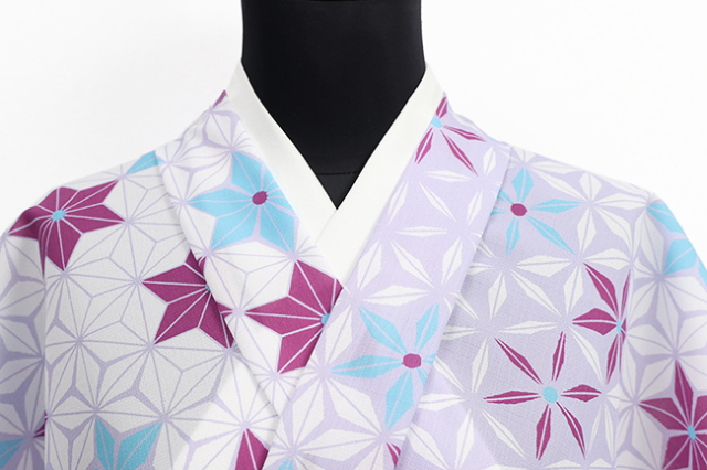 【受注商品】小室庵 セオα 着物 麻の葉 白