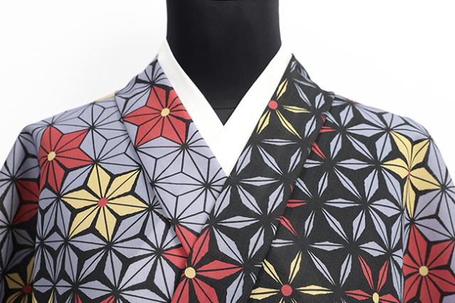 【受注商品】小室庵 セオα 着物 麻の葉 黒