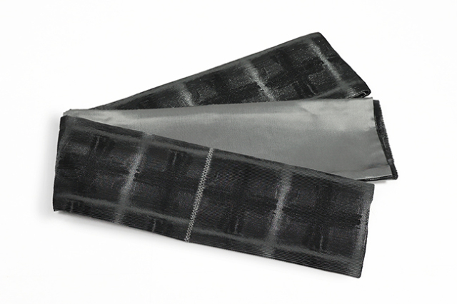 誉田屋源兵衛 ポリエステル 半幅帯 微乃火 黒鼠