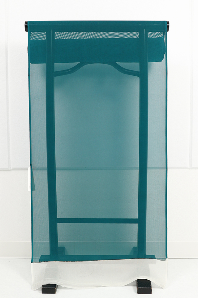 正絹 夏着物 駒紗 無地 青緑