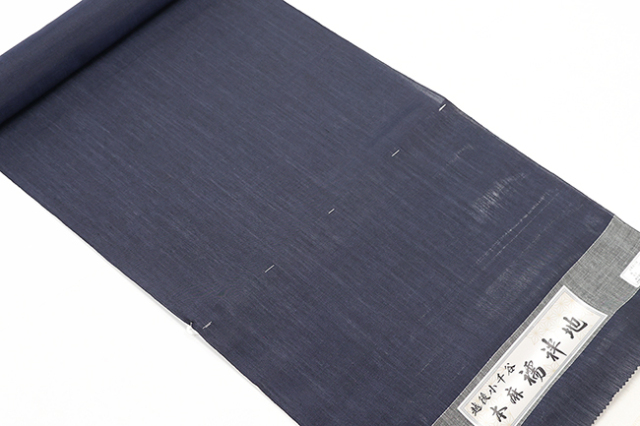 小千谷 本麻長襦袢 麻100％ 80番手 男女兼用 広幅 濃紺