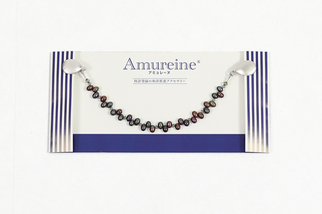 Amureine アミュレーヌ 羽織物用クリップ 帯飾り ダークメタリック カラフル