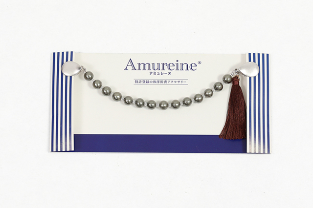Amureine アミュレーヌ 羽織物用クリップ 帯飾り ダークメタリック グレー