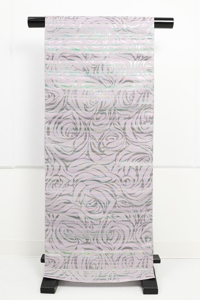 蔦屋久兵衛 ひとえ八寸帯（兵児帯） 薔薇 ピンク