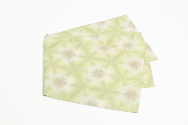 藤井絞 正絹 帯揚げ 雪花絞り 薄緑