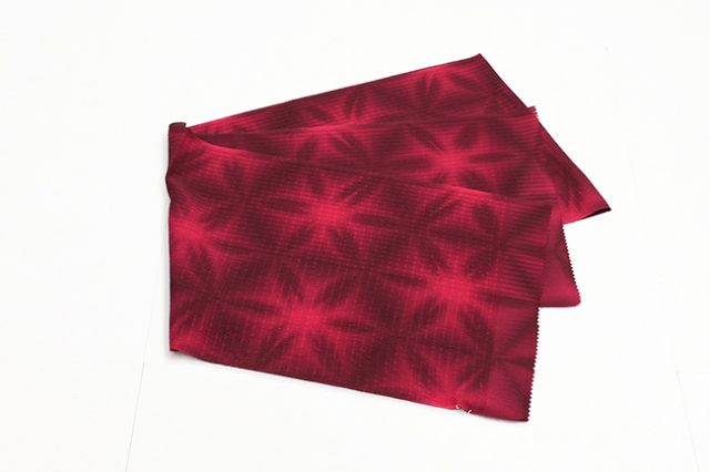 藤井絞 正絹 帯揚げ 雪花絞り 赤