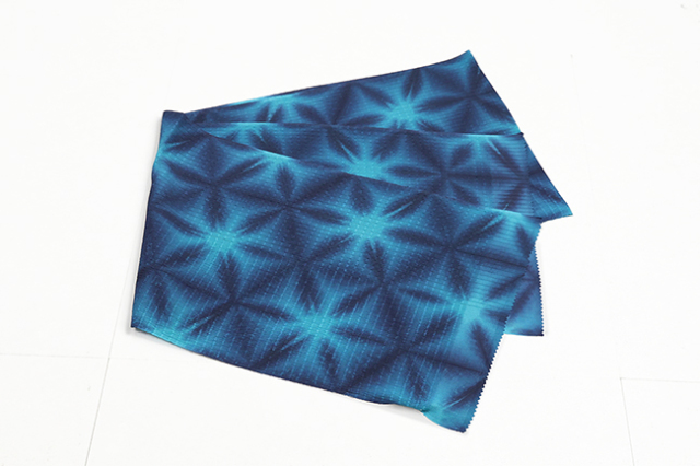 藤井絞 正絹 帯揚げ 雪花絞り 青
