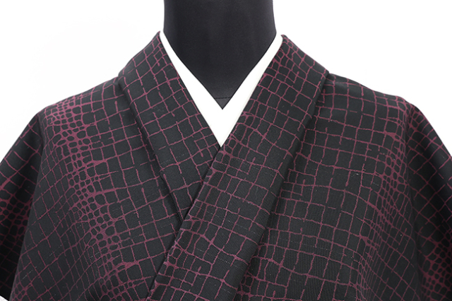 Kimono Factory nono 木綿着物 GRITTER （グリッター） オーダー仕立て付き ナイル 黒×紫